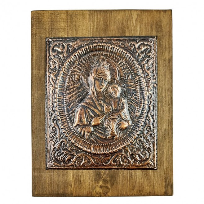 Large Copper Icon of the Holy Virgin