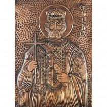 Copper Icon Saint King Boris Michael