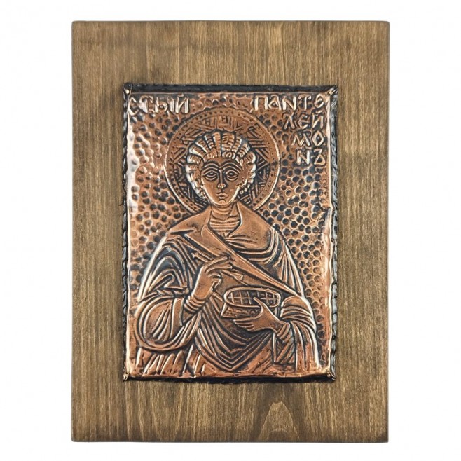 Copper Icon Saint Pantaleimon