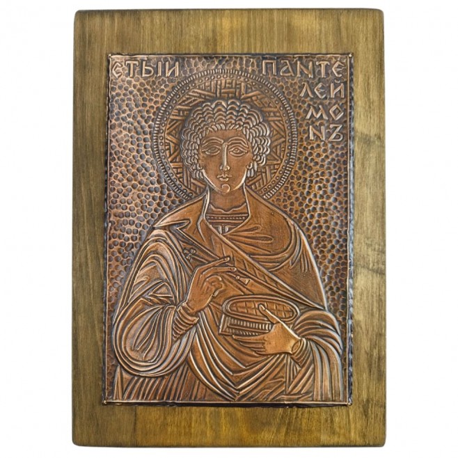 Copper Icon St. Pantaleimon – Large