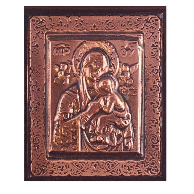 Copper Icon Virgin Mary