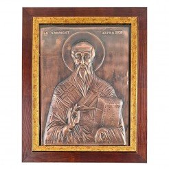 МЕДНА ИКОНА ГОЛЯМА В РАМКА СВЕТИ КЛИМЕНТ ОХРИДСКИ