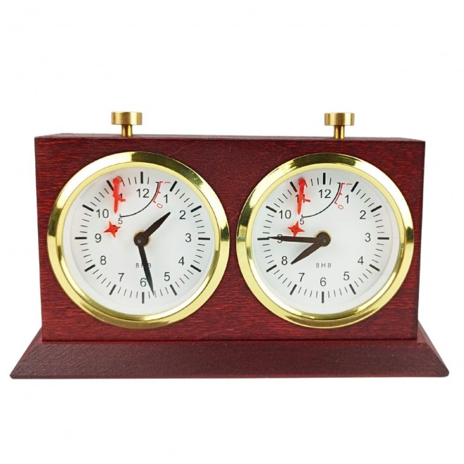 ДЪРВЕН АНАЛОГОВ ЧАСОВНИК ЗА ШАХ ЗА ТУРНИРИ<br><span style='color:red'> Продуктът не се произвежда</span>