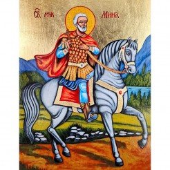 СПЕЦИАЛНА РЪЧНО РИСУВАНА ИКОНА СВЕТИ МИНА