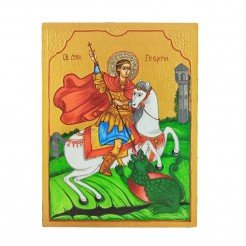 РЪЧНО РИСУВАНА ИКОНА СВЕТИ ГЕОРГИ ПОБЕДОНОСЕЦ