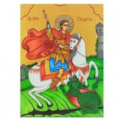РЪЧНО РИСУВАНА ИКОНА СВЕТИ ГЕОРГИ ПОБЕДОНОСЕЦ