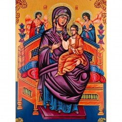 СПЕЦИАЛНА РЪЧНО РИСУВАНА ИКОНА СВЕТА БОГОРОДИЦА ВСЕЦАРИЦА