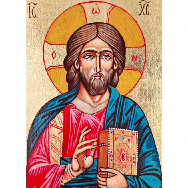 Ръчно рисувана икона исус христос