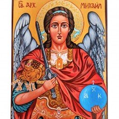 ГОЛЯМА РЪЧНО РИСУВАНА ИКОНА СВЕТИ АРХАНГЕЛ МИХАИЛ