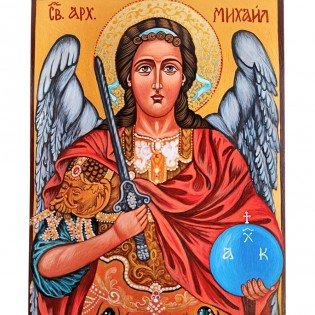 ГОЛЯМА РЪЧНО РИСУВАНА ИКОНА СВЕТИ АРХАНГЕЛ МИХАИЛ