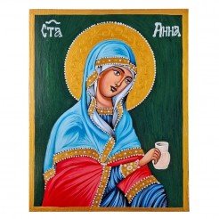 РЪЧНО РИСУВАНА ИКОНА СВЕТА АННА