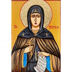 РЪЧНО РИСУВАНА ИКОНА СВЕТА ПЕТКА