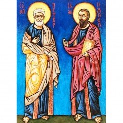 РЪЧНО РИСУВАНА ИКОНА СВЕТИ ПЪРВОАПОСТОЛИ ПЕТЪР И ПАВЕЛ