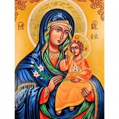 СПЕЦИАЛНА РЪЧНО РИСУВАНА ИКОНА СВЕТА БОГОРОДИЦА НЕУВЯХВАЩ ЦВЯТ