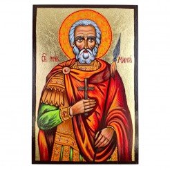 ГОЛЯМА РЪЧНО РИСУВАНА ИКОНА СВЕТИ МИНА