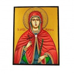 РЪЧНО РИСУВАНА ИКОНА СВЕТА МАРИНА