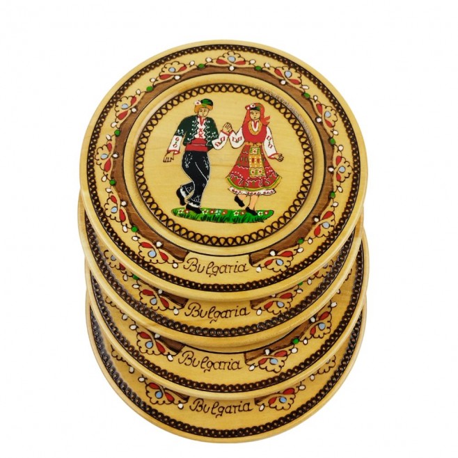 Wooden Plate Pyrography With Folklore Motifs 18