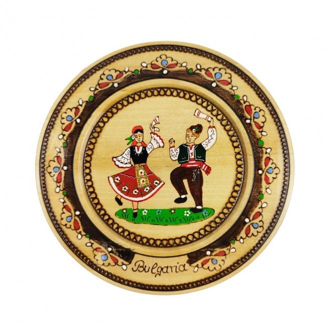 Wooden Plate Pyrography With Folklore Motifs 18