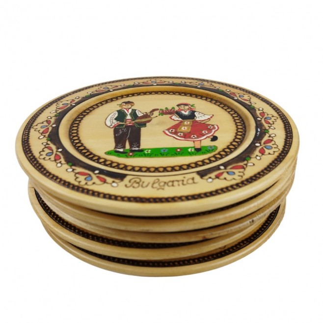 Wooden Plate Pyrography With Folklore Motifs 18