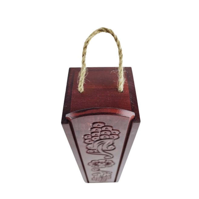 Wine box with carvings, mahogany