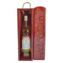Wine box with carvings, mahogany